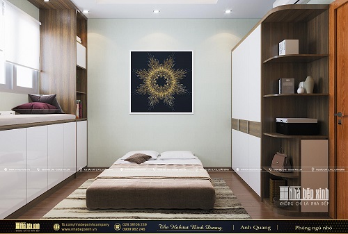 Thiết kế phòng ngủ hiện đại căn The Habitat Bình Dương 84m2 - NBX468